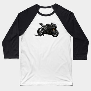 Black YZF R6 Motorcycle Sketch Art Baseball T-Shirt